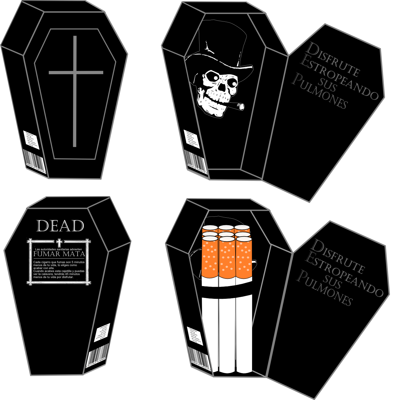 La Cajetilla, Con Forma De Ataúd, Consta De 9 Cigarrillos - Illustration (1362x1380), Png Download