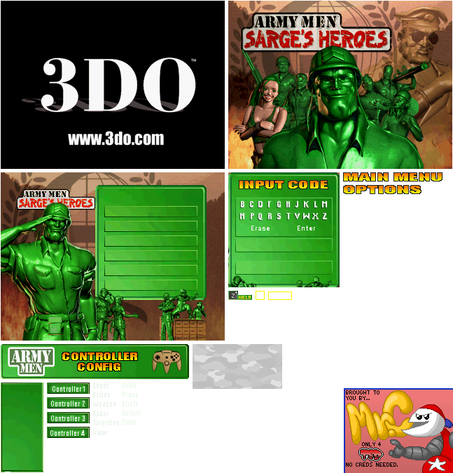 Title Screen & Main Menu - Army Men Sarge's Heroes (647x675), Png Download