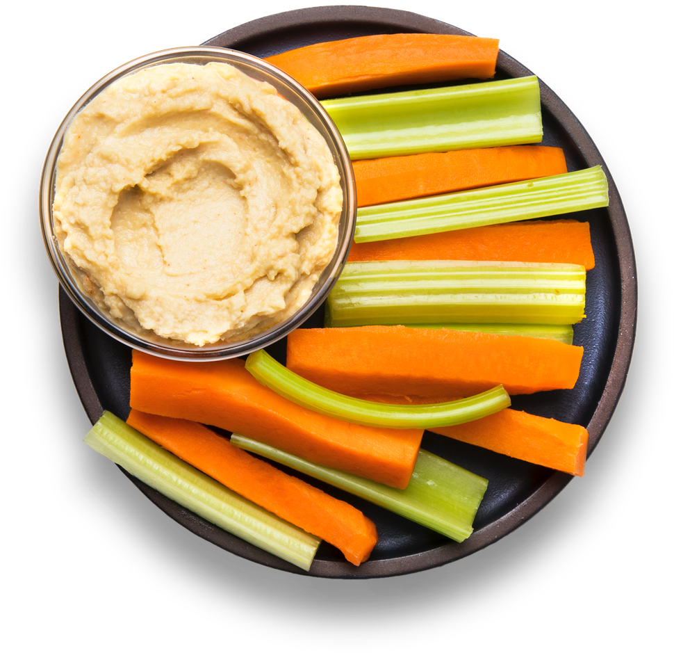 Veggies & Hummus - Gluten-free Diet (1242x1242), Png Download