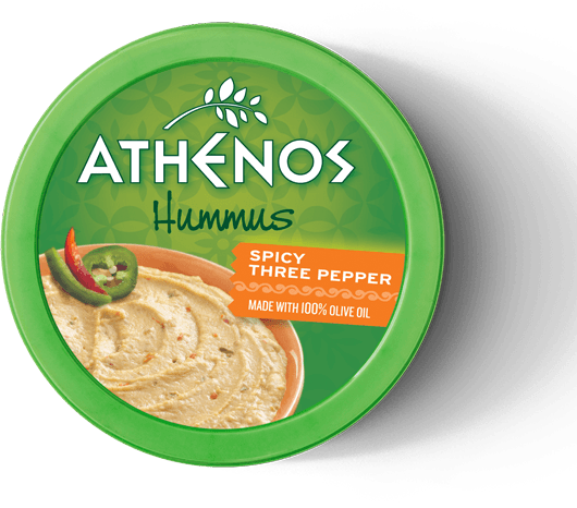 Hummus - Athenos Hummus Spicy Three Pepper (530x466), Png Download