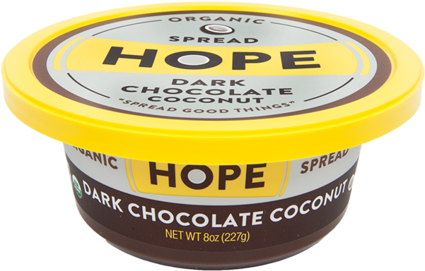 Hope Foods Organic Dark Chocolate Coconut Hummus - Hope Foods Organic Dark Chocolate Coconut Spread - (600x600), Png Download