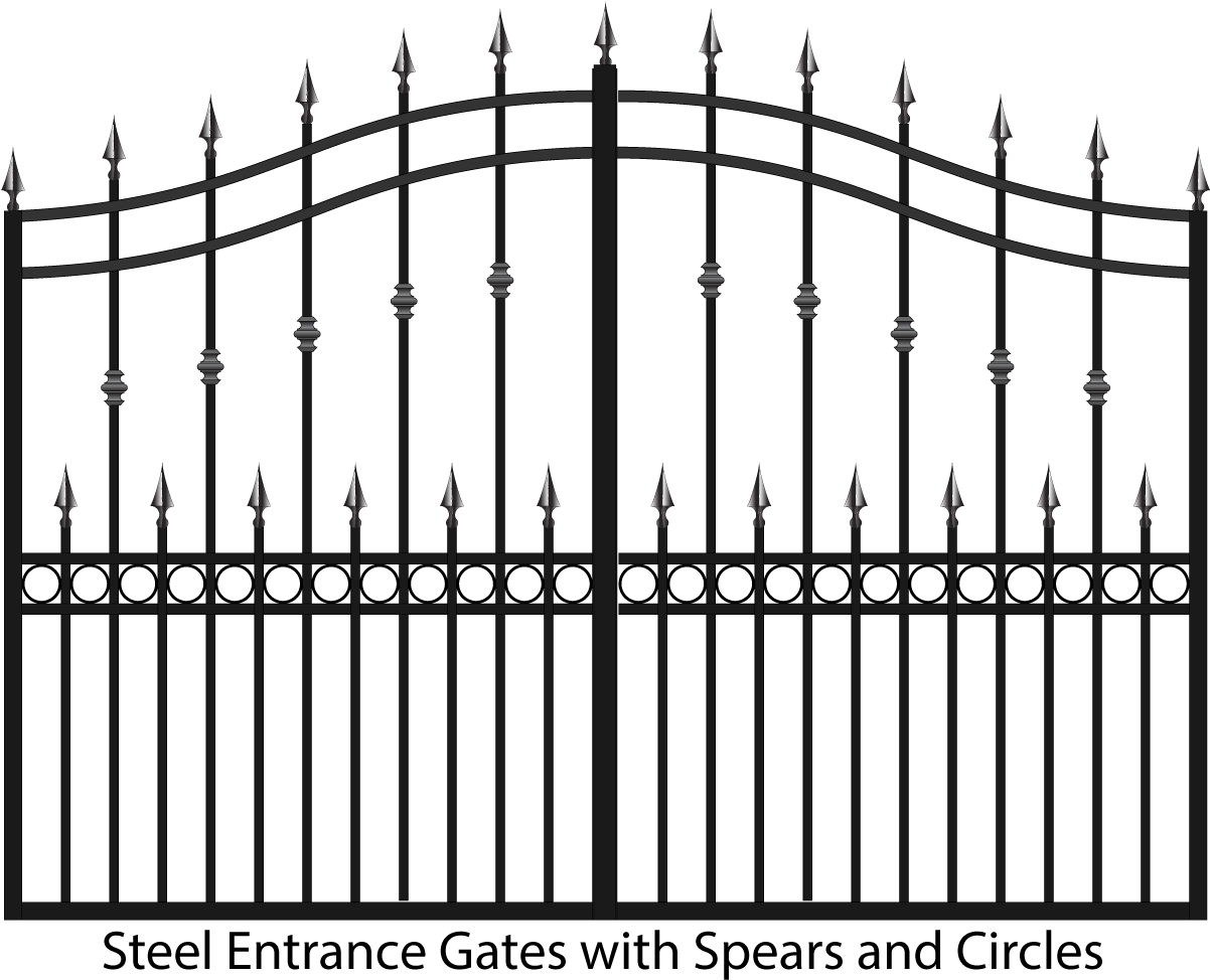 Steel Estate Gates With Spears - Brama Mrówka (1744x1090), Png Download