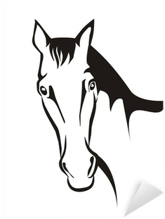 Vinilo Pixerstick Icono Del Caballo En Líneas Negras - Portrait (400x400), Png Download