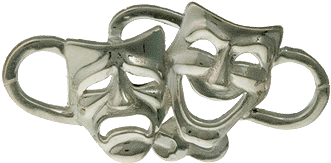 Tragedy/comedy Masks Topper - Silver (360x360), Png Download
