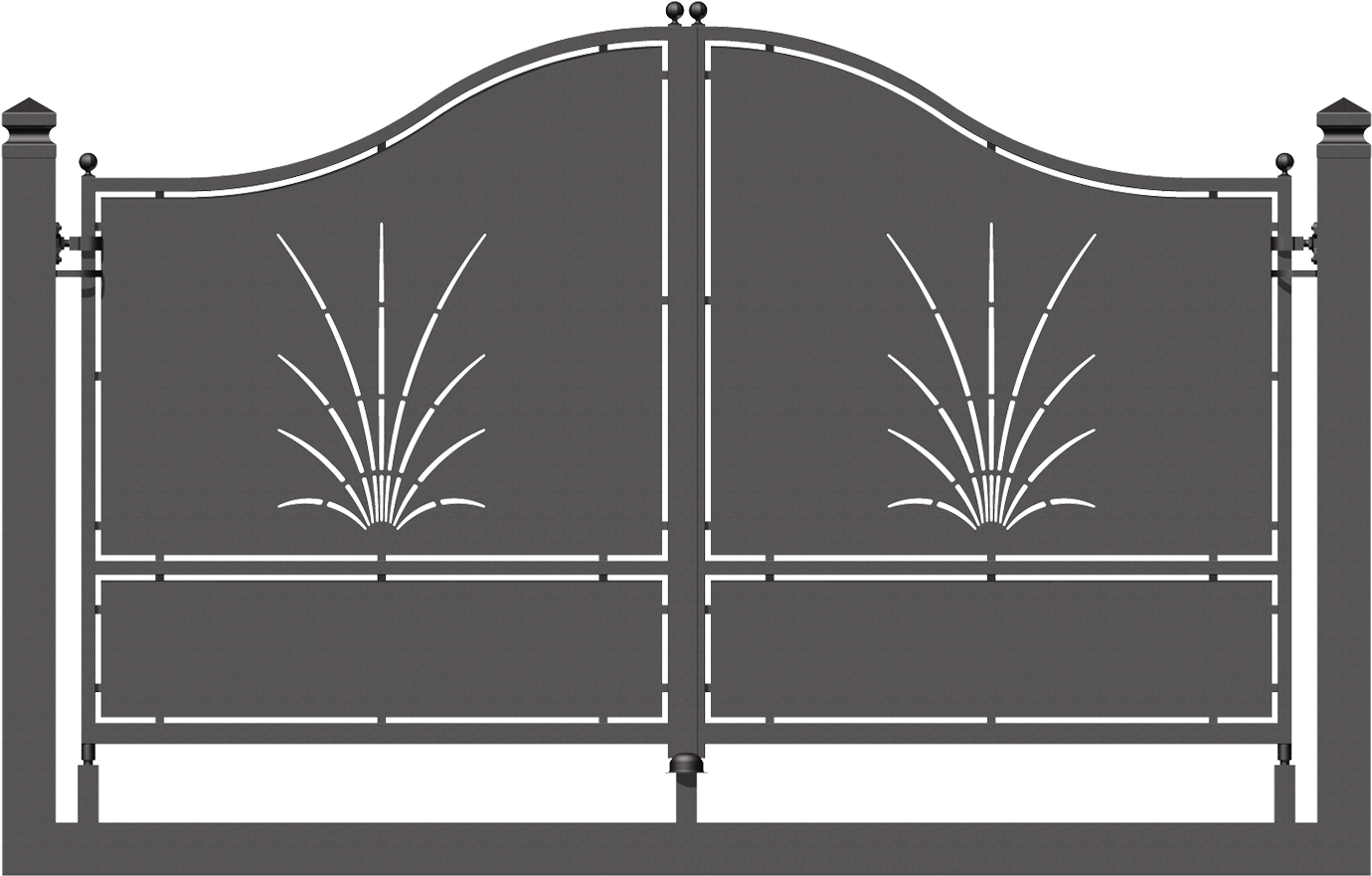 Swing Gate With Simple Monoblock Structure Sofia - Cancelli In Ferro Battuto (1920x1080), Png Download