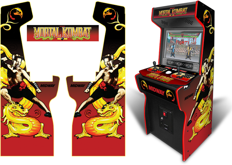 Custom Permanent Full Size Mortal Kombat Inspired Graphics - Arcade Mortal Kombat 1 (800x552), Png Download