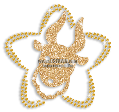 Iron-on Aries Lamb Sign Symbol Sequin Glitter Transfer - Astrological Sign (450x450), Png Download