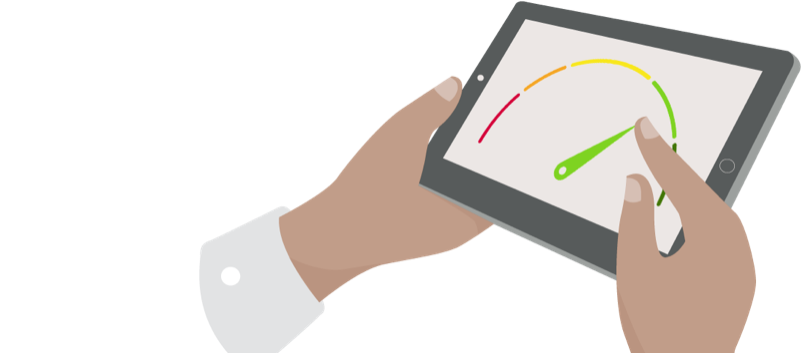 Cibc Client Checks Credit Score On Mobile Device - Phone Credit Score Png (801x353), Png Download