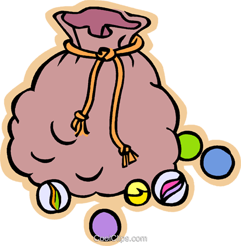 Children At Play, Kids, Bag Of Marbles Royalty Free - Bag Of Marbles Cartoon (470x480), Png Download