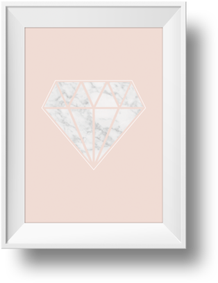 Marble Diamond Print On Blush Background - Triangle (480x480), Png Download