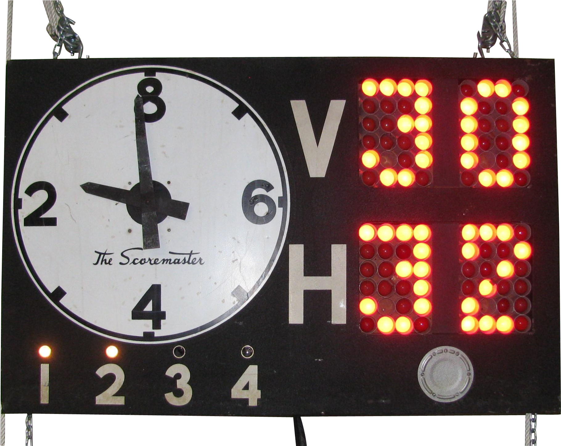 Vintage Scoremaster Basketball Scoreboard Lights Up - Led Display (1819x1819), Png Download