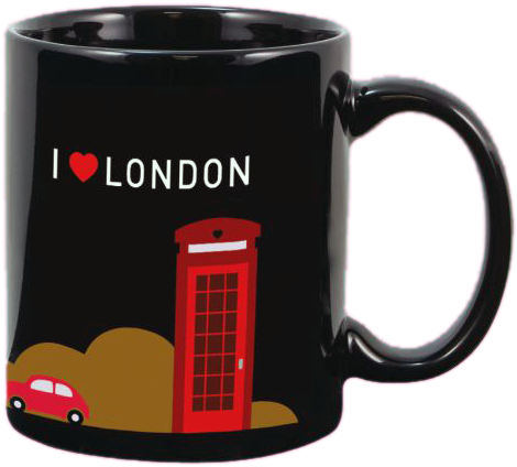 Black Mug Printed - Promotional Creative Mug - Cobalt (474x432), Png Download