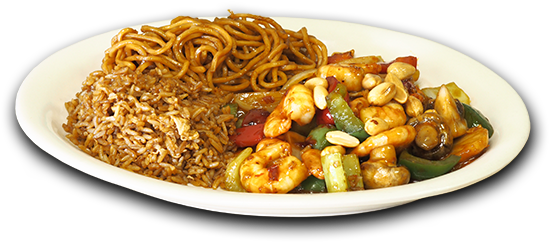 Big Portion Of Sauteed Shrimp With Mushrooms, Onions, - Pasta Png (576x360), Png Download