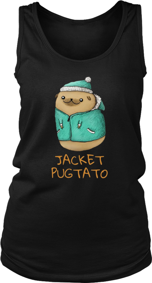 Cute Pug Potato T-shirt Funny Dog Jacket Puglie Tee - Jacket Pugtato T-shirt (960x960), Png Download