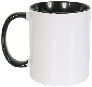 This Is A Plain White Printable Mug With The Black - Coffee Cup (498x498), Png Download