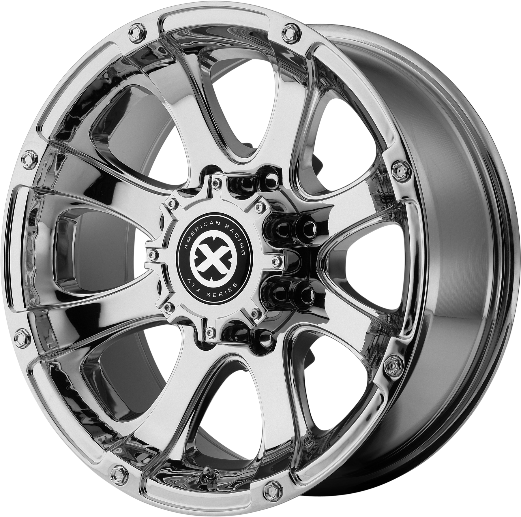 Atx Series Wheels Ax188 Ledge Chrome - Black Toyota Tundra With Chrome Rim (2000x2000), Png Download