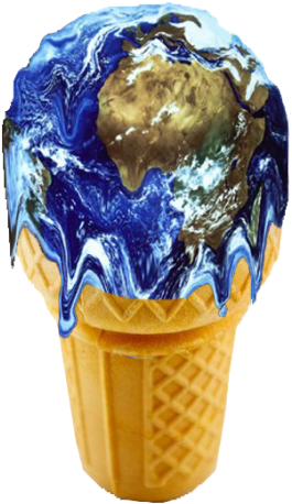 Depiction Of The Earth As Ice Cream Because - Melting Earth (599x900), Png Download
