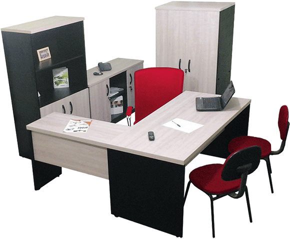 Móveis Para Escritório Em Madeira - Computer Desk (580x478), Png Download