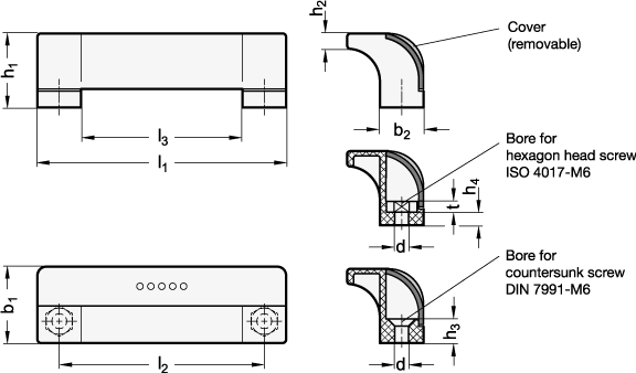 Zoom Ledge Handles El 630 Sketch - Diagram (576x338), Png Download