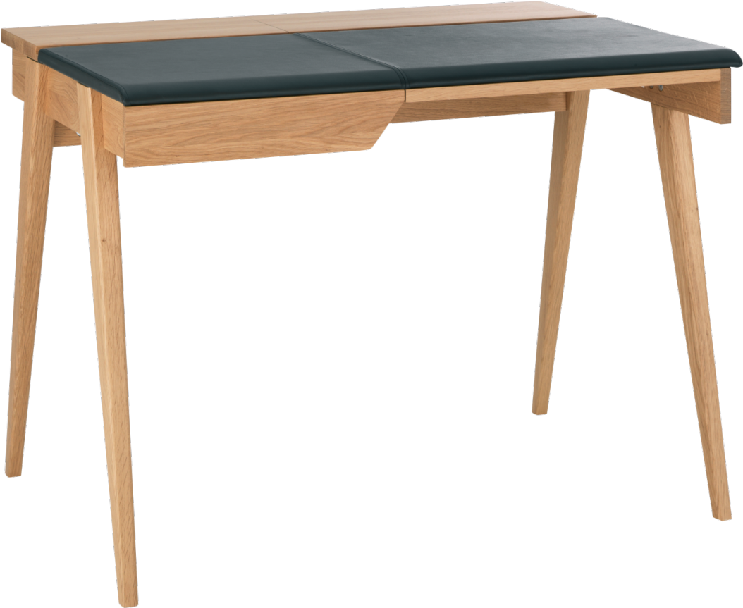 Habitat Beckett Escritorio Pequeño De Roble Y Piel - Beckett Habitat (1300x958), Png Download