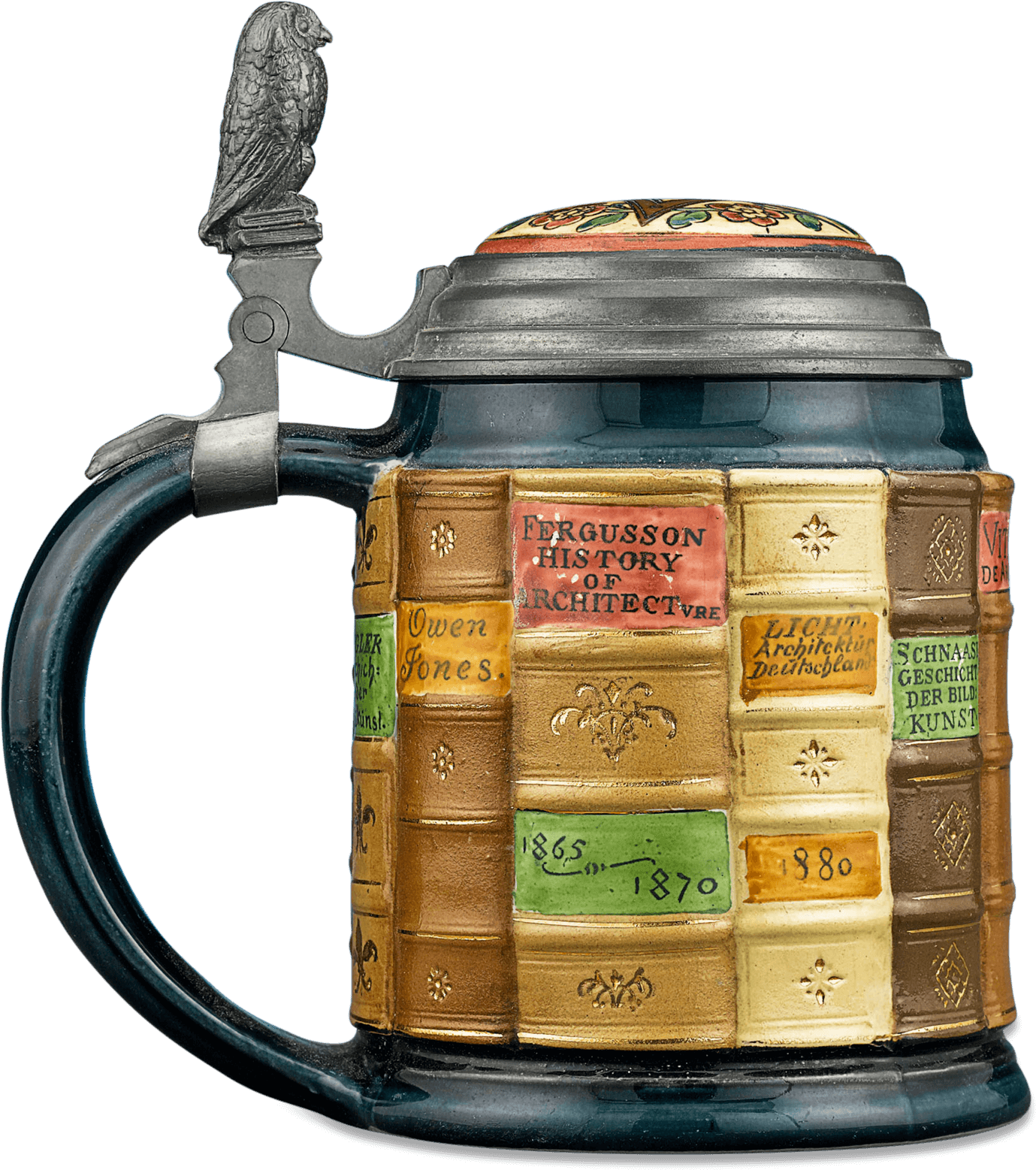 Mettlach Beer Stein With Architecture Books - Teapot (1750x1750), Png Download
