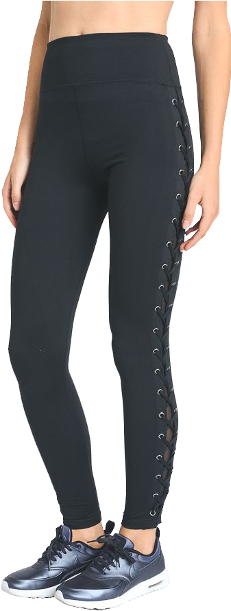 Lace Up Leggings - Engineered Garments Fatigue Pant Black (600x899), Png Download
