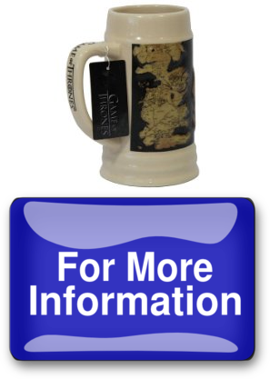 In Game Of Thrones 22oz Ceramic Map Beer Stein - Game Of Thrones 650ml Ceramic Map Beer Stein (297x417), Png Download