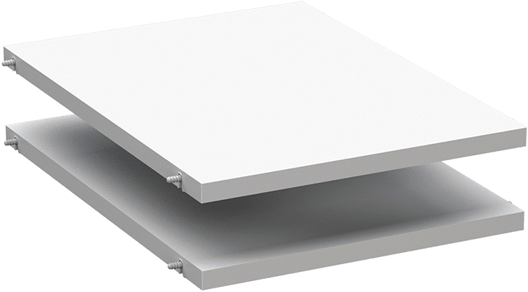 Ba5-w Half Width Wooden Shelf Set White - Coffee Table (800x800), Png Download