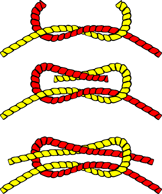 Tying A Square Knot Properly - Make A Reef Knot (535x640), Png Download