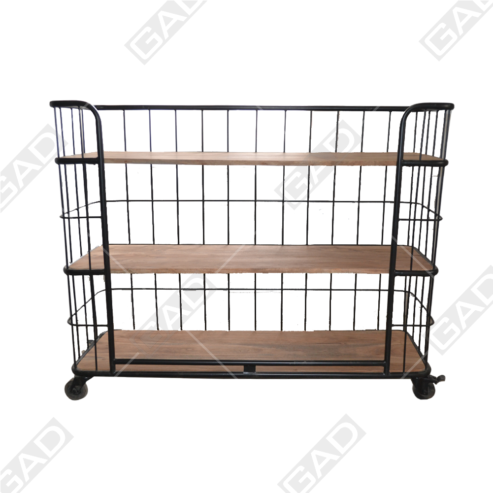 Broad Iron Wooden Shelf -industrial Furniture - Shelf (1020x1020), Png Download