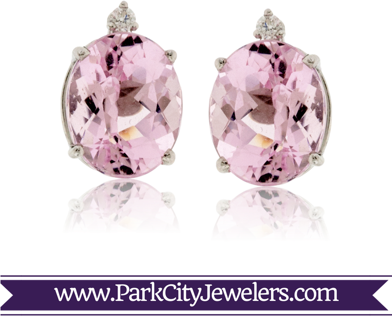 Morganite & Diamond Stud Earrings - Snowflake Necklace Gold (800x800), Png Download