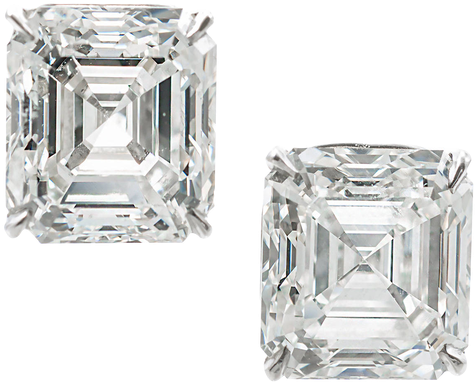 Royal Asscher Cut Diamond Stud Earrings - Earring (500x400), Png Download