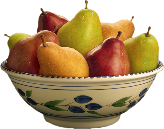 Pears In A Bowl (570x450), Png Download