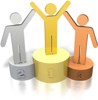 Youthwinners - Stick Figures On Podium (400x350), Png Download