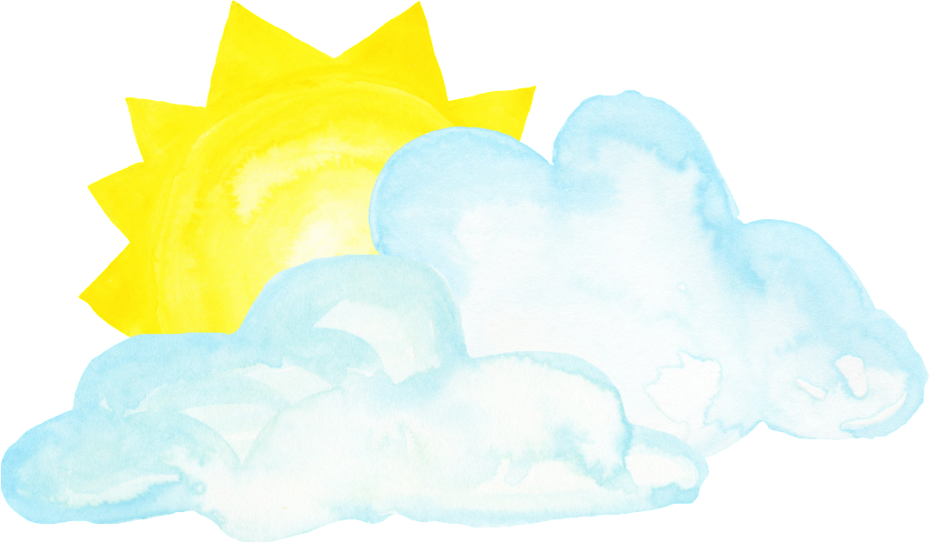 Hand Painted By The Clouds Blocking Half Of The Sun - Portable Network Graphics (1024x597), Png Download