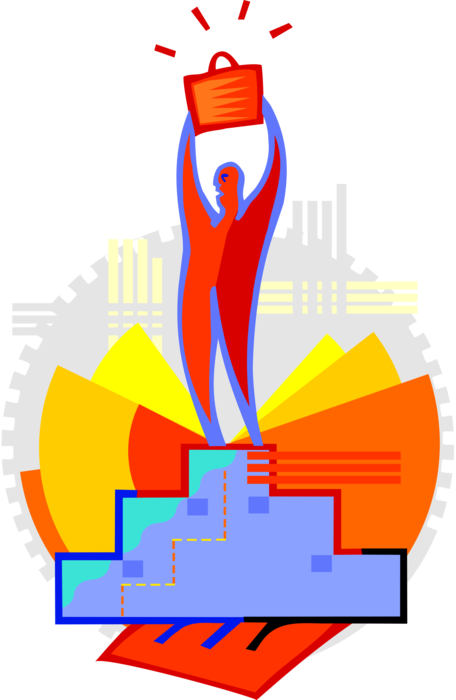 Vector Illustration Of Human Figure On Winners Podium - Amy D. Waterman (456x700), Png Download