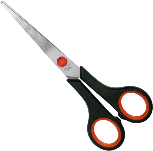 Tesoura De Inox C/ Ponta Fina Cabo Plst 7” - Shopplus Professional Hair Cutting Scissors Shear Thinning (700x700), Png Download