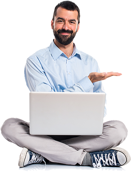 El Programa De Financiamiento Está Dirigido A Jóvenes - Man With Laptop (449x600), Png Download