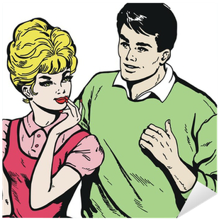 Ilustracion Con Una Pareja De Jovenes Sticker • Pixers® - Couple (400x400), Png Download