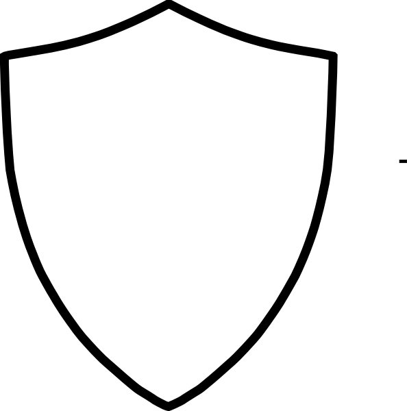 Shield Template Clip Art - Shield Icon Png White (594x600), Png Download