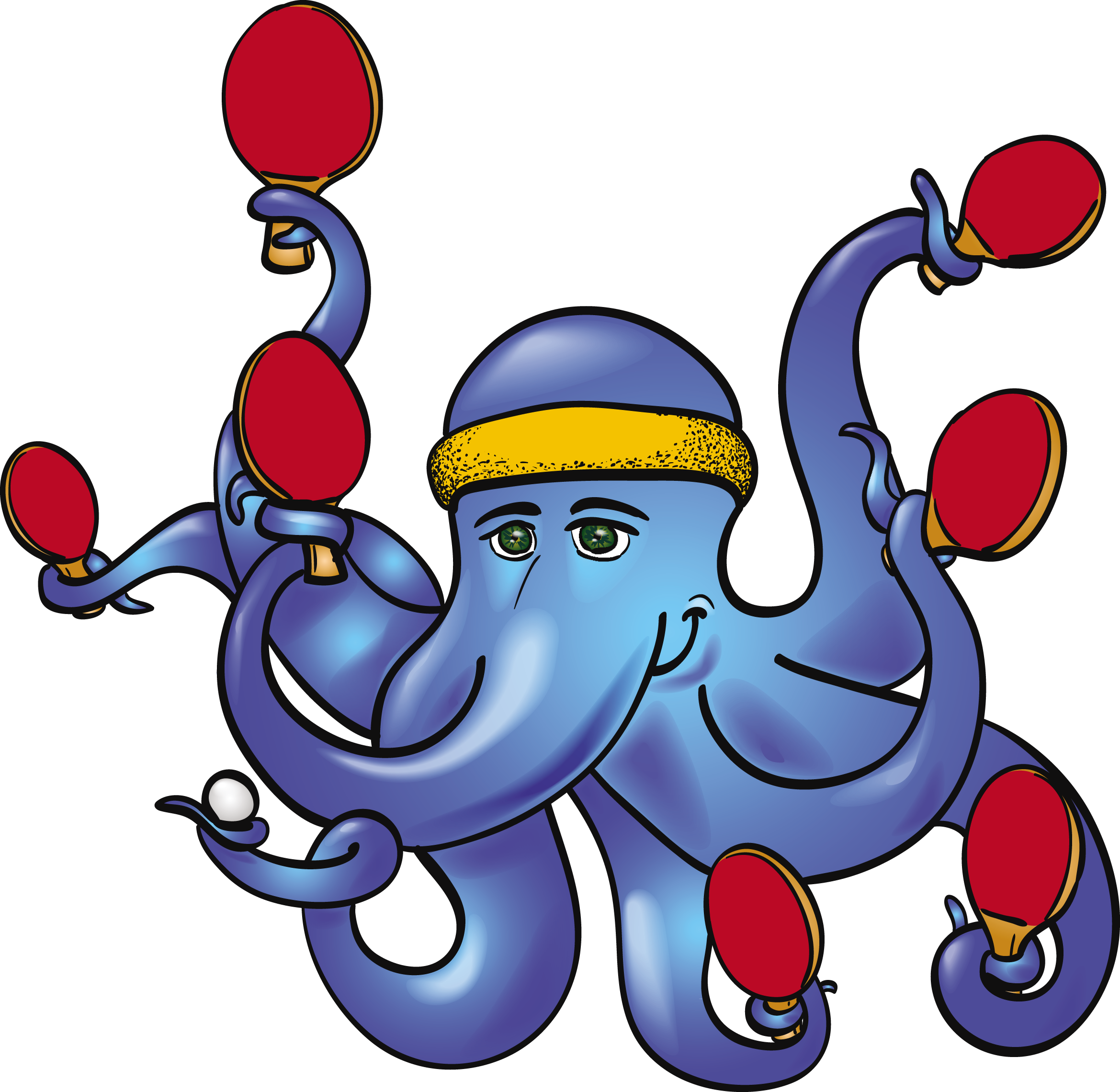 Table Tennis, Octopus (2339x2280), Png Download
