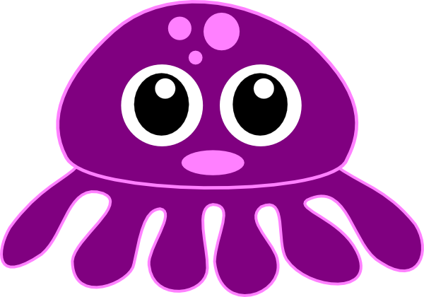 Purple Octopus Cartoon Png (600x420), Png Download