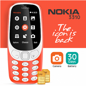 Nokia 3310, Dual Sim,3g, Red - Nokia 3310 (2017) Warm Red Eu (760x300), Png Download