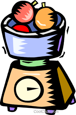 Bowl Of Fruit On A Kitchen Scale Royalty Free Vector (321x480), Png Download