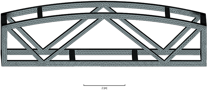 Meshed Wood Bridge, Tet-dominant Mesh Of A Wood Bridge - Bridge (768x353), Png Download