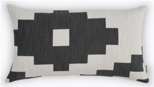 Ikat Rectangular Cushion Black - New Works Ikat Cushion Sort (lille) (400x400), Png Download