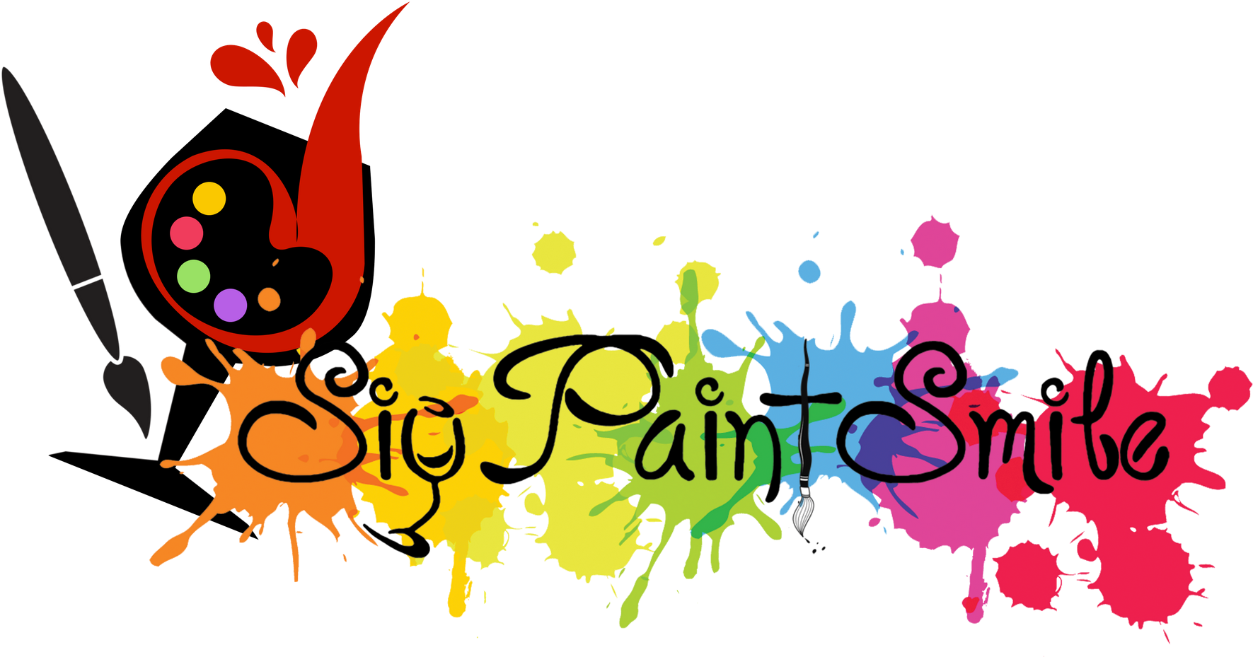 Sip Paint Smile - Paint And Sip Clip Art (1806x929), Png Download