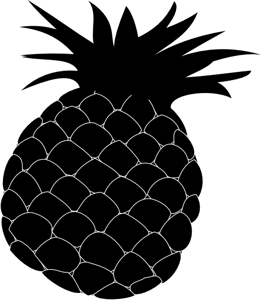 Fruits Vector Black And White Png (516x593), Png Download