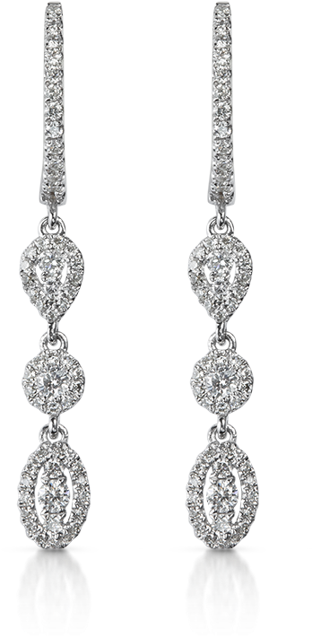 Earrings Elegant Multi Shape Silhouette Diamond Earrings - Earring (800x785), Png Download