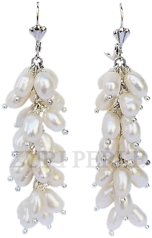 Women Handcrafted White Pearl Earrings Made In America - Earrings (334x513), Png Download